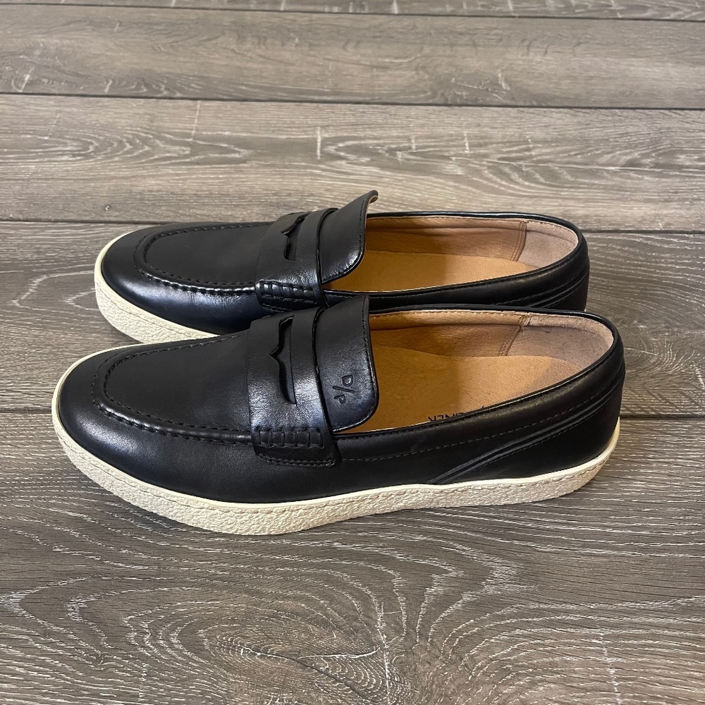NEW Donald Pliner Murray Black Antique Calf Leather Loafer Shoe Men's Size 7 M